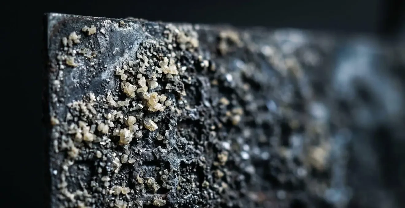 Nahaufnahme der chemischen Prozesse bei Batteriesulfatierung durch Tiefentladung