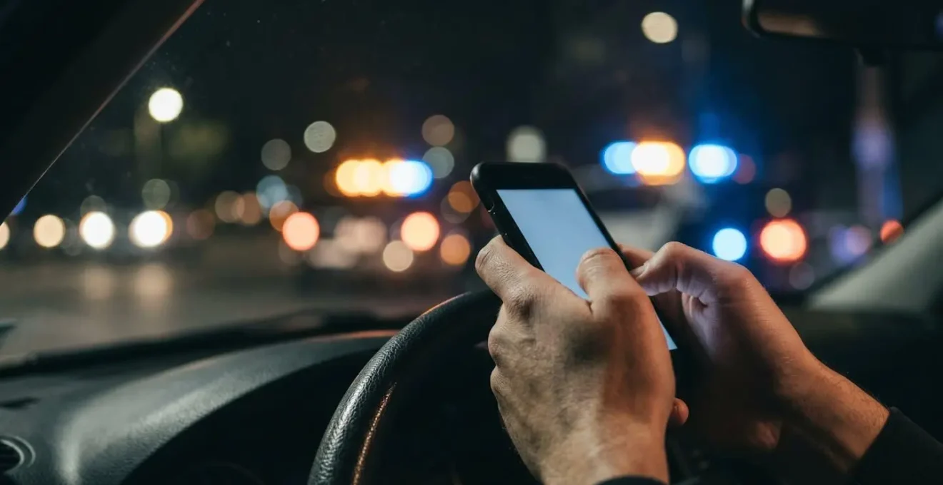 Diskrete Dokumentation einer nächtlichen Verkehrskontrolle mit atmosphärischer Beleuchtung